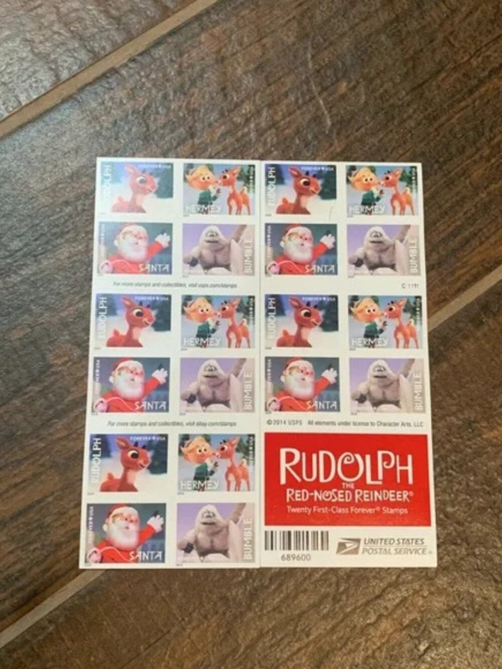 6000  Rudolph the Red-Nosed Reindeer Forever Stamps 50 books of 20  6000 stamps